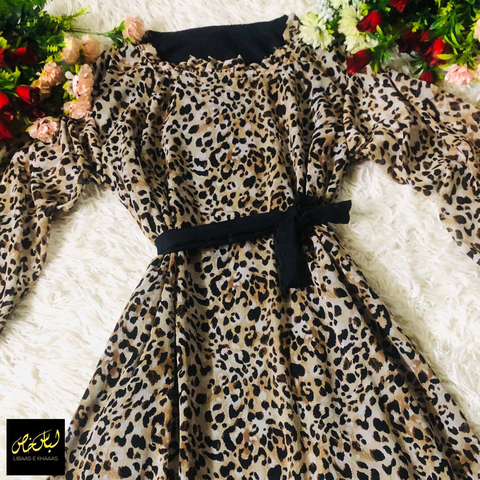 Cheetah Printed Chiffon Maxi