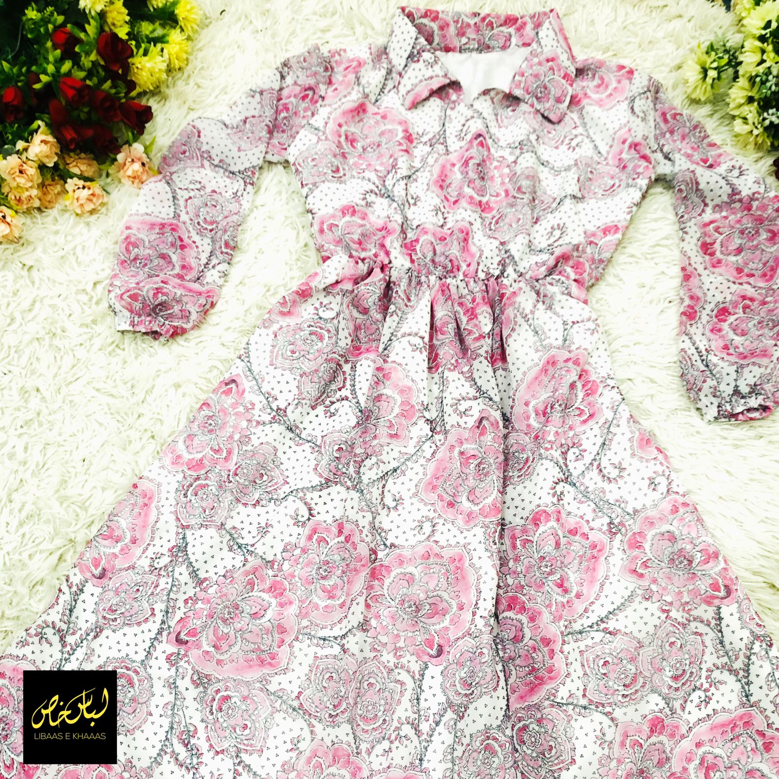 Bauhinia Printed Chiffon Maxi