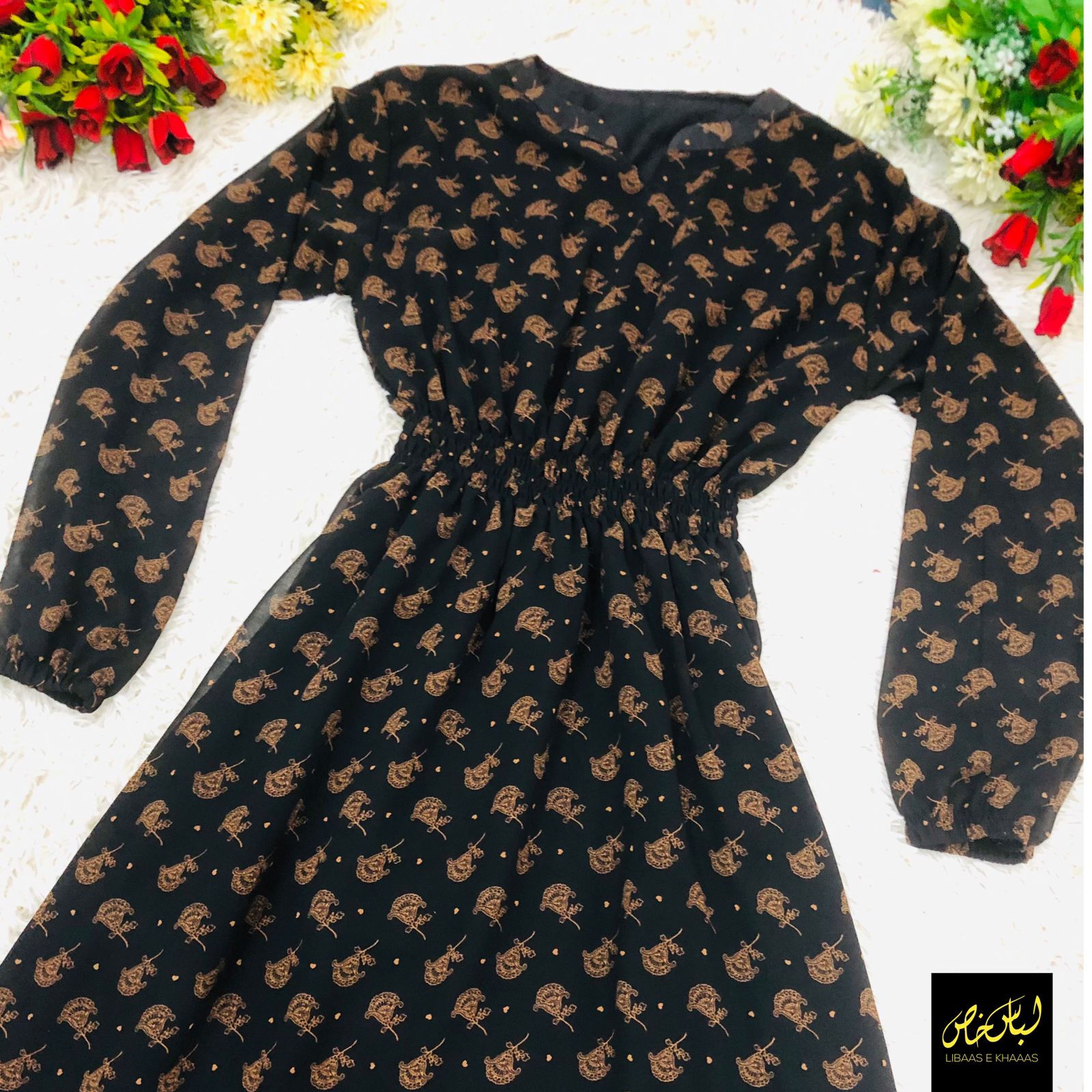 Gingko Printed Chiffon Maxi