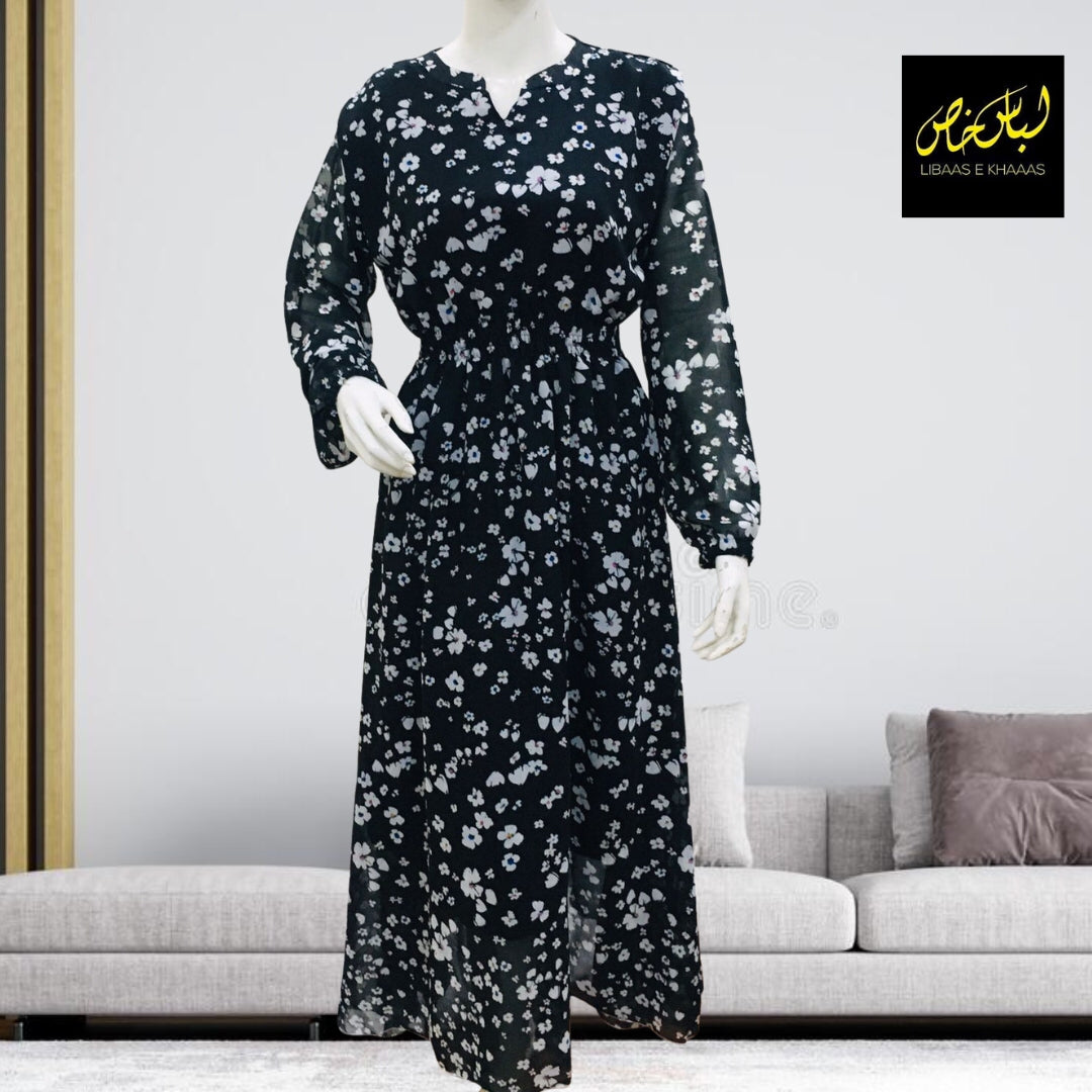 Pansy Printed Chiffon Maxi