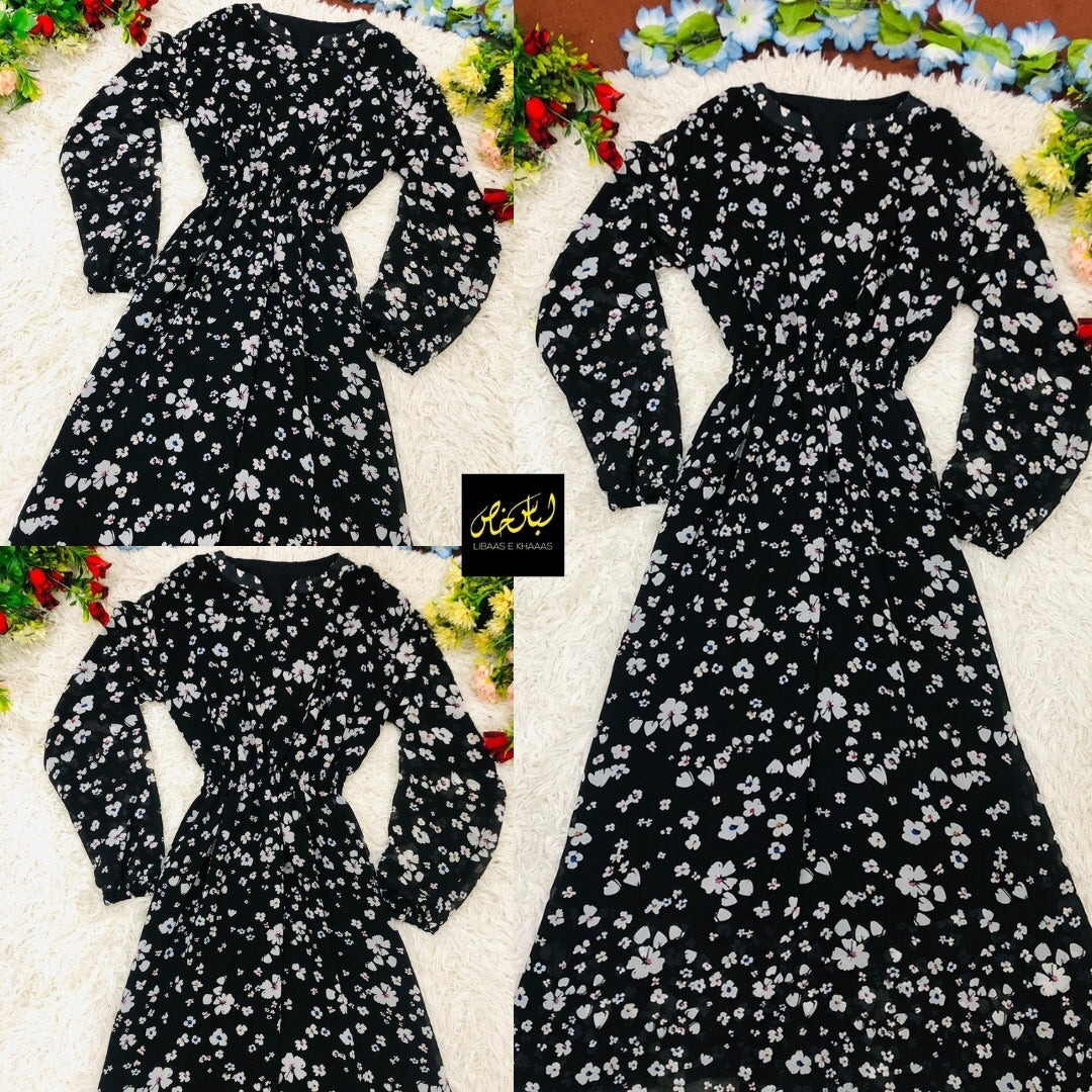Pansy Printed Chiffon Maxi